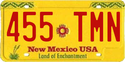 NM license plate 455TMN