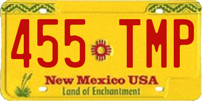 NM license plate 455TMP