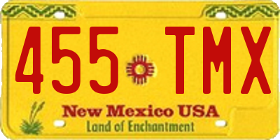 NM license plate 455TMX