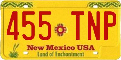NM license plate 455TNP