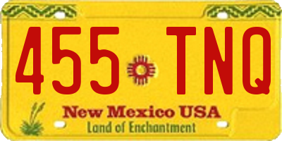 NM license plate 455TNQ