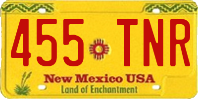 NM license plate 455TNR
