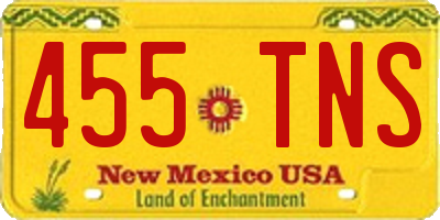 NM license plate 455TNS