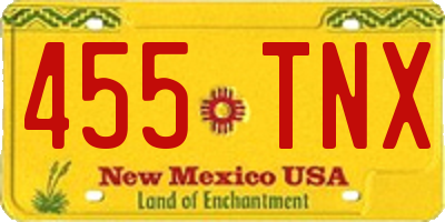 NM license plate 455TNX