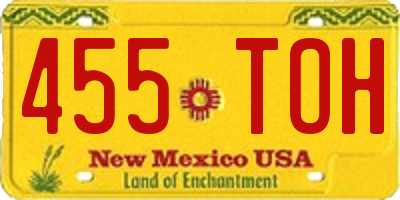 NM license plate 455TOH