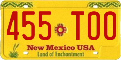 NM license plate 455TOO