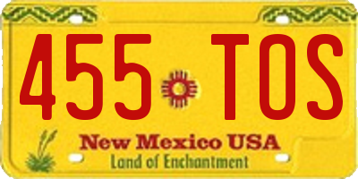 NM license plate 455TOS