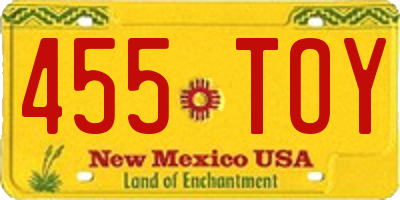 NM license plate 455TOY