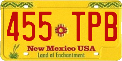 NM license plate 455TPB