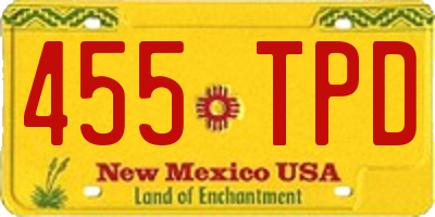 NM license plate 455TPD