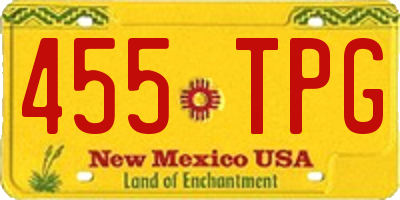 NM license plate 455TPG