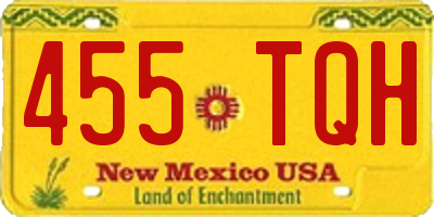 NM license plate 455TQH