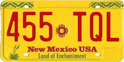 NM license plate 455TQL