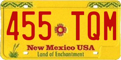 NM license plate 455TQM