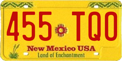 NM license plate 455TQO