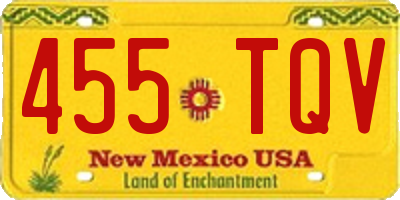 NM license plate 455TQV