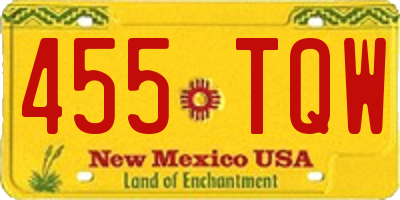 NM license plate 455TQW