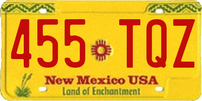 NM license plate 455TQZ