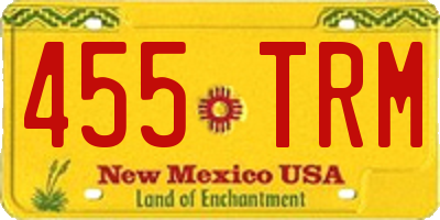 NM license plate 455TRM