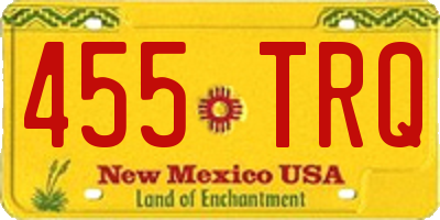 NM license plate 455TRQ