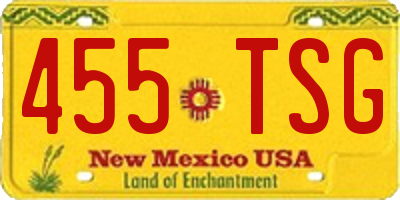 NM license plate 455TSG