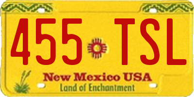 NM license plate 455TSL