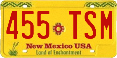 NM license plate 455TSM