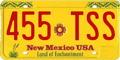 NM license plate 455TSS