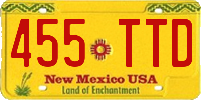 NM license plate 455TTD