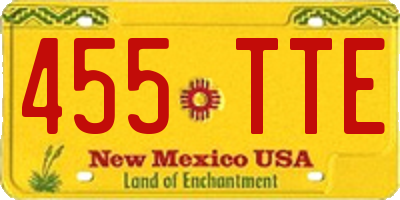 NM license plate 455TTE