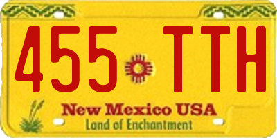 NM license plate 455TTH