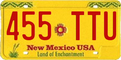 NM license plate 455TTU