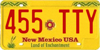 NM license plate 455TTY