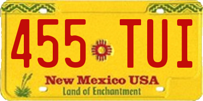 NM license plate 455TUI