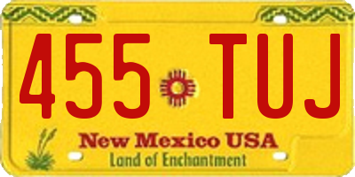 NM license plate 455TUJ