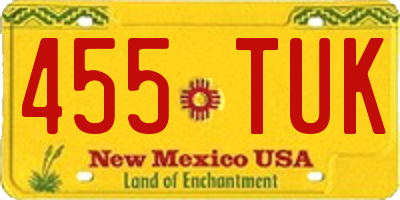 NM license plate 455TUK