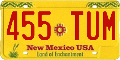 NM license plate 455TUM