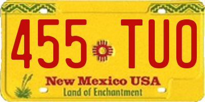 NM license plate 455TUO