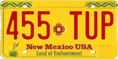 NM license plate 455TUP