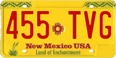 NM license plate 455TVG