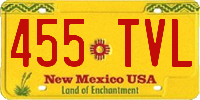 NM license plate 455TVL