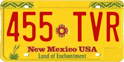 NM license plate 455TVR
