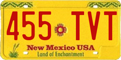 NM license plate 455TVT