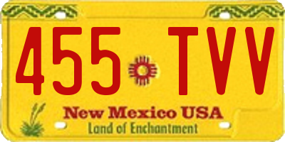 NM license plate 455TVV