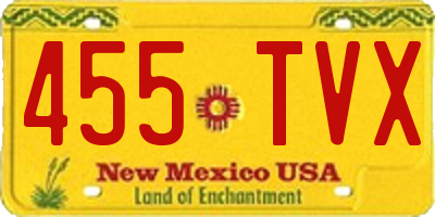 NM license plate 455TVX