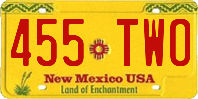 NM license plate 455TWO