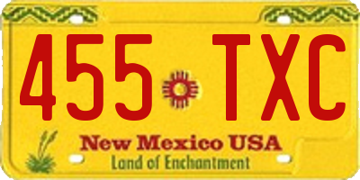 NM license plate 455TXC