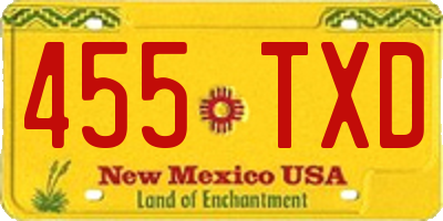 NM license plate 455TXD