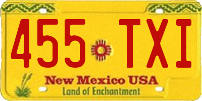NM license plate 455TXI