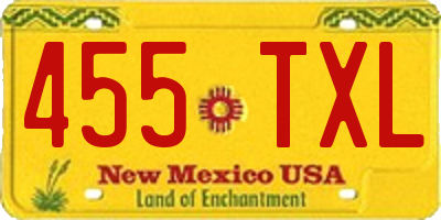 NM license plate 455TXL